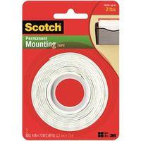 Scotch 110 Mounting Tape, 75 in L, 1/2 W, White