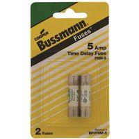 Bussmann BP/FNM-5 Time Delay Fuse, 5 A, 250 V, 200 A, 10 kA Interrupt, Melamine Body