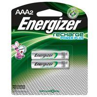 Energizer NH12BP-2 Battery, 1.2 V Battery, 850 mAh, AAA Battery, Nickel-Metal Hydride, Rechargeable, Black