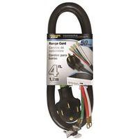 PowerZone ORR628204 Power Supply Range Cord, 6, 8 AWG Cable, 4 ft L, 50 A, 250 V, Black