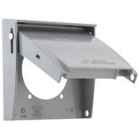 Hubbell 5034-0 Cover, 2-5/8 in Dia, 4-1/2 in L, 4-9/16 in W, Aluminum, Gray, Powder-Coated