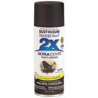Rust-Oleum Painter's Touch 2X Ultra Cover 346951 Spray Paint, Satin, Canyon Black, 12 oz, Aerosol Can