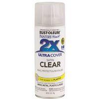 Rust-Oleum Painter's Touch 2X Ultra Cover 346952 Spray Paint, Satin, Clear, 12 oz, Aerosol Can