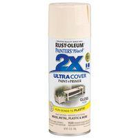 Rust-Oleum Painter's Touch 2X Ultra Cover 334035 Spray Paint, Gloss, Ivory, 12 oz, Aerosol Can