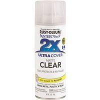 Rust-Oleum Painter's Touch 2X Ultra Cover 334022 Spray Paint, Matte, Clear, 12 oz, Aerosol Can