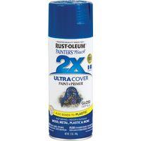 Rust-Oleum Painter's Touch 2X Ultra Cover 334032 Spray Paint, Gloss, Deep Blue, 12 oz, Aerosol Can