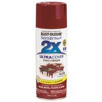 Rust-Oleum Painter's Touch 2X Ultra Cover 334030 Spray Paint, Gloss, Colonial Red, 12 oz, Aerosol Can