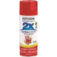 Rust-Oleum Painter's Touch 2X Ultra Cover 334024 Spray Paint, Gloss, Apple Red, 12 oz, Aerosol Can