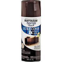 Rust-Oleum Painter's Touch 2X Ultra Cover 334038 Spray Paint, Gloss, Kona Brown, 12 oz, Aerosol Can