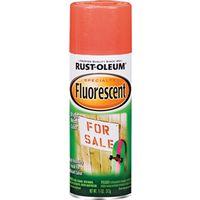 Rust-Oleum 1955830 Fluorescent Spray Paint, Flat/Matte, Fluorescent Red/Orange, 11 oz, Can