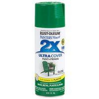 Rust-Oleum Painter's Touch 2X Ultra Cover 334039 Spray Paint, Gloss, Meadow Green, 12 oz, Aerosol Can