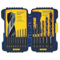 Irwin 314015 Jobber Length Drill Bit Set, 15-Piece, Steel, Black Oxide