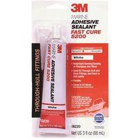 3M 05220 Marine Adhesive Sealant, Medium Paste, Slight, White, 3 oz Tube