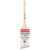 Wooster 5224-2-1/2 Paint Brush, Silver/White, Birchwood Handle, 2-1/2 in W, 2-11/16 in L Bristle, Polyester Bristle