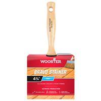 Wooster F5119-4 Paint Brush, 4 in W, 2-9/16 in L Bristle, China/Polyester Bristle, Threaded Handle