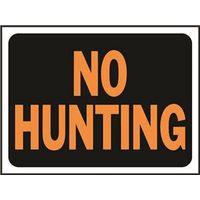 Hy-Ko Hy-Glo Series 3021 Identification Sign, No Hunting, Fluorescent Orange Legend, Plastic