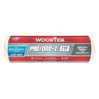 Wooster RR666-9 Roller Cover, White, 3/8 in Thick Nap, 9 in L, Fabric Cover