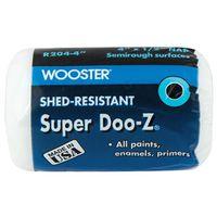 Wooster R204-4 Roller Cover, 1/2 in Thick Nap, 4 in L, Woven Fabric Cover, White