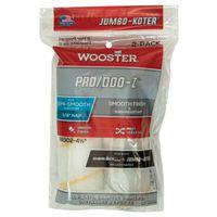 Wooster RR302-4.5 Roller Cover, 3/8 in Thick Nap, 4-1/2 in L, Fabric Cover, White