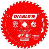 Diablo D0641A Circular Saw Blade, 6-1/2 in Dia, 5/8 in Arbor, 40-Teeth, Applicable Materials: Hardwood, Plywood