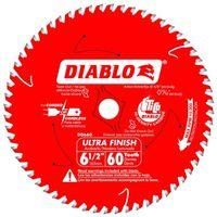 Diablo D0660A Circular Saw Blade, 6-1/2 in Dia, 5/8 in Arbor, 60-Teeth, Carbide Cutting Edge