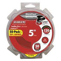 Diablo DCD050120P50G Sanding Disc, 5 in Dia, 120 Grit, Fine, Ceramic Abrasive, Pressure-Sensitive Adhesive Backing