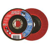 Diablo Steel Demon DCX045060N01F Flap Disc, 4-1/2 in Dia, 7/8 in Arbor, 60 Grit, Coarse, Zirconia Abrasive