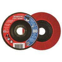 Diablo Steel Demon DCX045080N01F Flap Disc, 4-1/2 in Dia, 7/8 in Arbor, 80 Grit, Medium, Zirconium Oxide Abrasive