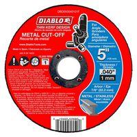 Diablo DBD050040101F Cut-Off Wheel, 5 in Dia, 0.04 in Thick, 7/8 in Arbor, Aluminum Oxide Abrasive