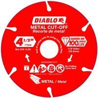 Diablo DDD045DIA101F Cut-Off Blade, 4-1/2 in Dia, 7/8 in Arbor, Continuous Rim