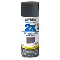 Rust-Oleum Painter's Touch 2X Ultra Cover 350373 Spray Paint, Satin, Charcoal Gray, 12 oz, Aerosol Can