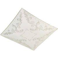 50-191 14" FLORAL SQUARE WHITE