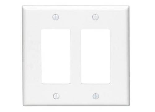 80609-00W 2G MID DECORA PLATE WH