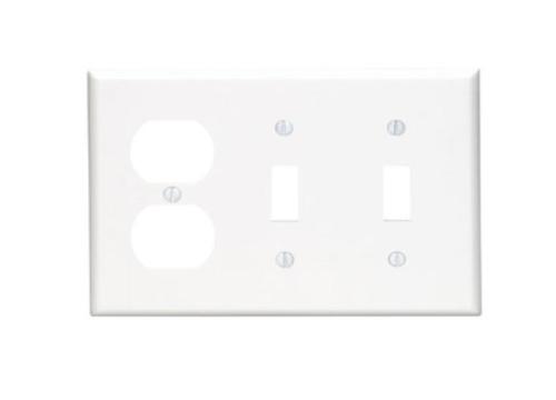 WALLPLAT 2SWTCH/RECEP WH