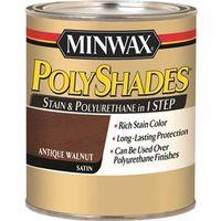 Minwax PolyShades 213404444 Wood Stain and Polyurethane, Antique Walnut, Liquid, 0.5 pt, Can