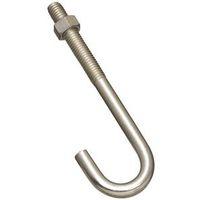 National Hardware 2195BC Series N232-959 J-Bolt, 3/8 in Thread, 5 in L, 225 lb Working Load, Steel, Zinc