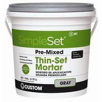 Custom CTTSG1-2 Thin-Set Mortar, Gray, Paste, 1 gal, Pail