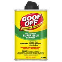 Goof Off FG678 Super Glue Remover, Liquid, Ketone, Clear, 4 oz