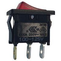 Gardner Bender GSW GSW-48 Rocker Switch, 10/13 A, 125/250 V, SPST, 0.52 x 0.77 in Panel Cutout, Nylon Housing Material, Black