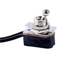 Gardner Bender GSW-125 Toggle Switch, 125/250 VAC, SPST, Lead Wire Terminal, Steel Housing Material, Gray