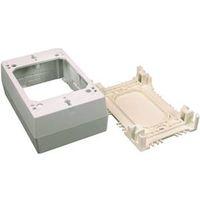 Wiremold NM Series NM2 Outlet Box, 1-Gang, 0-Knockout, Plastic, Ivory, Wall