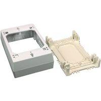 Wiremold NM Series NM3 Outlet Box, 1-Gang, 0-Knockout, Plastic, Wall, Ivory