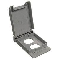 Carlon E98GDRN-CAR Device Cover, 4-53/64 in L, 3-11/16 in W, Rectangular, Polycarbonate, Gray, Textured