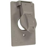 Hubbell 5155-5 Cover, 1-13/32 in Dia, 4-9/16 in L, 2-13/16 in W, Metal, Gray, Powder-Coated