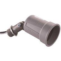 Hubbell 5606-5 Lamp Holder, Weatherproof, 5 in L x 2.094 in W x 2.094 in H Dimensions, 120 V, 75 to 150 W, Gray