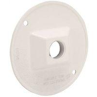 Hubbell 5193-6 Cluster Cover, 4-1/8 in Dia, 4-1/8 in W, Round, Metal, White, Powder-Coated