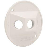Bell Outdoor 5197-6 Electrical Box Cover, 4-1/8 in Dia, 1.094 in L, Round, Aluminum, White, Powder-Coated