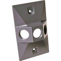 Hubbell 5189-0 Cluster Cover, 4-19/32 in L, 2-27/32 in W, Rectangular, Zinc, Gray, Powder-Coated