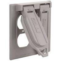 Hubbell 5148-5 Cover, 4-17/32 in L, 4-17/32 in W, Metal, Gray, Powder-Coated