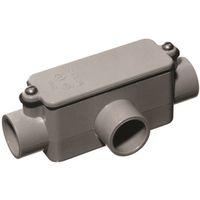 Carlon E983D-CTN Conduit Body, IMC, Rigid, 1/2 in Hub, 3-7/32 in OAL, PVC, Gray